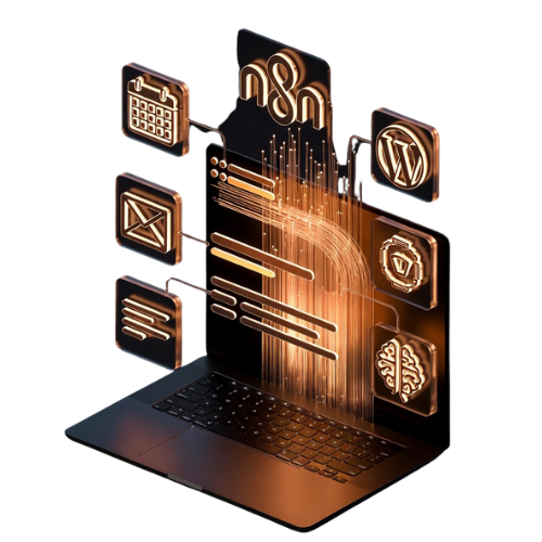 3D Automation and Web Development Illustration